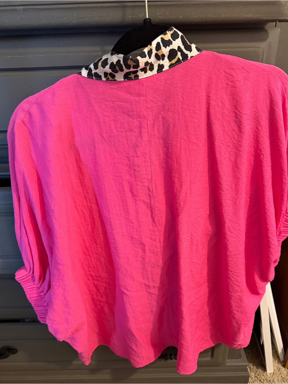 entro Hot Pink Tunic with Leopard-Print V-Neck - Picture 2 of 2